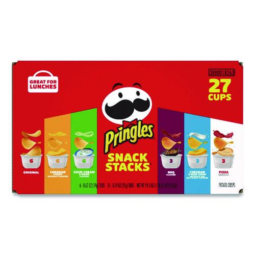 Image of Pringles® KEE18263 Snack Stack Variety Pack Crisps, (6) 0.67 and (21) 0.74 oz/Tubs, 27/Carton