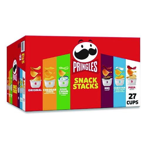 Image of Pringles® KEE18263 Snack Stack Variety Pack Crisps, (6) 0.67 and (21) 0.74 oz/Tubs, 27/Carton