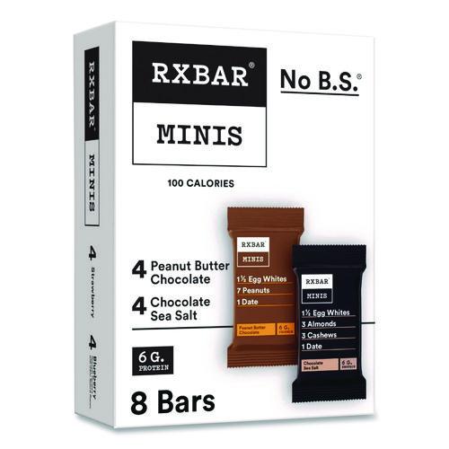 Image of RXBAR® KEE00190 Minis Protein Bars, Chocolate Sea Salt and Peanut Butter Chocolate, 0.9 oz Bar, 8/Box