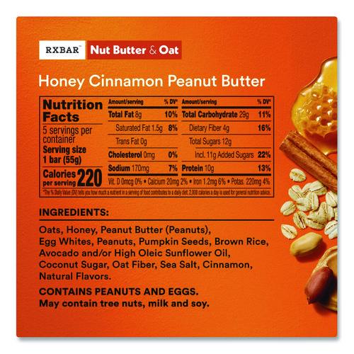 Image of A.M. RXBAR® KEE00533 Gluten-Free Honey Cinnamon Peanut Butter Protein Bar, 1.9 oz Bar, 12/Box