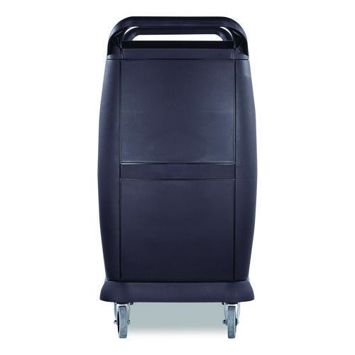 Image of Boardwalk® CC2036BW03 Bussing Cart, Plastic, 3 Shelves, 300 lb Capacity, 18 x 36.25 x 38, Black
