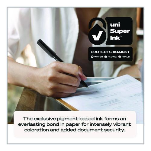 Image of uniball® 2013568 ONYX Rollerball Pen, Stick, Fine 0.7 mm, Blue Ink, Black/Blue Barrel, 72/Pack