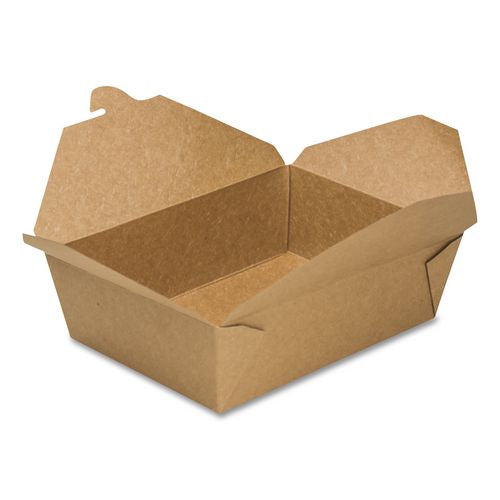 Image of GEN KS10122 Reclosable Kraft Take-Out Box, 76 oz, 8.58 x 6.28 x 2.4, Brown, Paper, 200/Carton