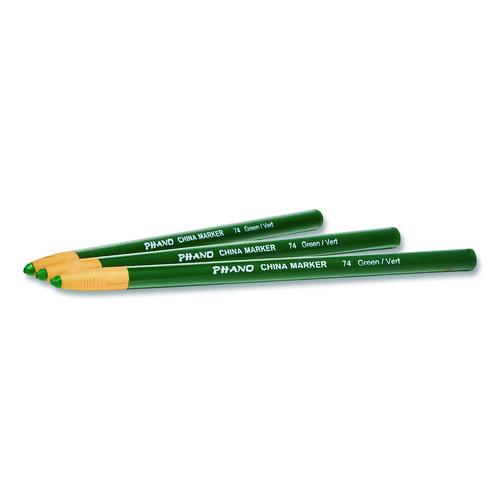 Image of Dixon® X000740002 China Marker, 0.3" x 7", Green, Dozen