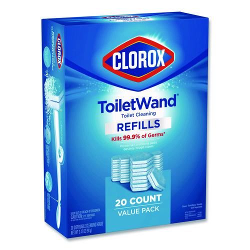 Image of Clorox® 31049 ToiletWand Toilet Cleaning Refills, Disinfecting Scrubbing Pads, 20 Count, 4/Carton
