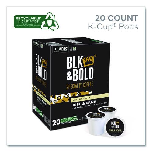Image of BLK & Bold® 5000372407 Rise and GRND K-Cups, 0.41 oz K-Cup, 20/Box