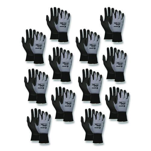 Image of MCR Safety Ninja Nitrile Coating Nylon/spandex Gloves, Black/gray, Small, Dozen