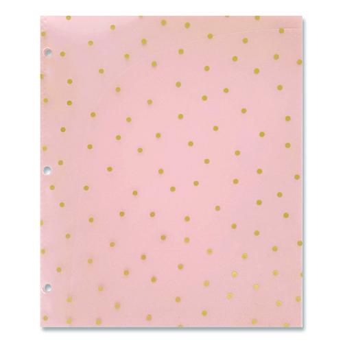Image of Carolina Pad® 93039 Panache Glossy 3-Hole Punched 6-Pocket Folder, Accommodates 11 x 8.5 Sheets, Randomly Assorted Warm Colors