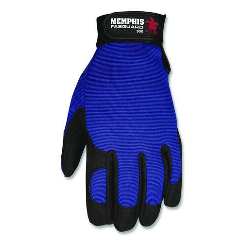 Image of MCR Safety 900M Clarino Synthetic Leather Palm Mechanics Gloves, Medium, Blue/Black, Pair