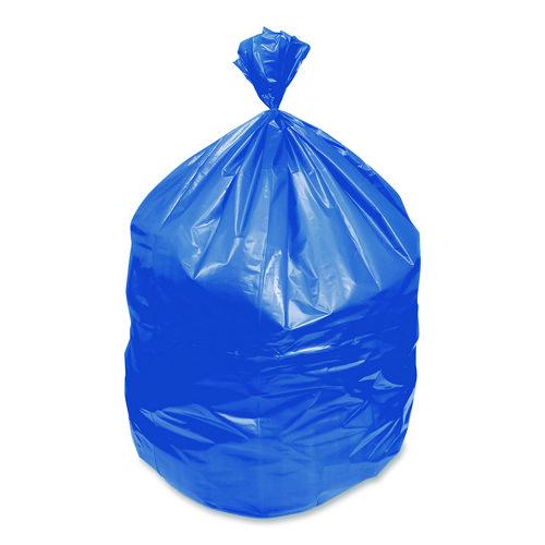 Image of Heritage Linear Low-Density Can Liners for Recyclable Waste, 45 gal, 1.3 mil, 40" x 46", Blue, Flat Pack, 100/Carton