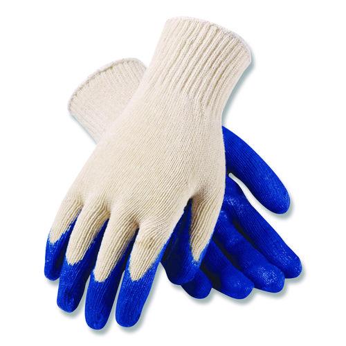 Image of PIP 39-C122/L Seamless Knit Cotton/Polyester Gloves, EN388: 2011, Large, Natural/Blue, 12 Pairs