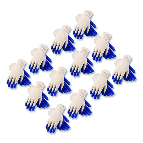 Image of PIP 39-C122/L Seamless Knit Cotton/Polyester Gloves, EN388: 2011, Large, Natural/Blue, 12 Pairs