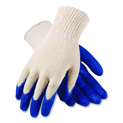 Image of PIP 39-C122/M Seamless Knit Cotton/Polyester Gloves, EN388: 2011, Medium, Natural/Blue, 12 Pairs