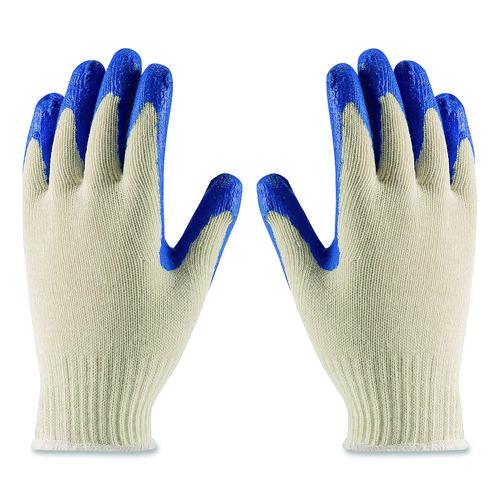 Image of PIP 39-C122/M Seamless Knit Cotton/Polyester Gloves, EN388: 2011, Medium, Natural/Blue, 12 Pairs