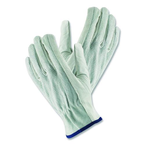 Image of PIP 179955 Top-Grain Leather Drivers Gloves with Shoulder-Split Cowhide Leather Back, Gunn Cut, Keystone Thumb, Large, Gray, Pair