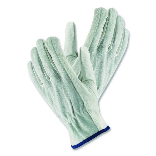 Image of PIP 179957 Top-Grain Leather Drivers Gloves with Shoulder-Split Cowhide Leather Back, Gunn Cut, Keystone Thumb, Small, Gray, Pair