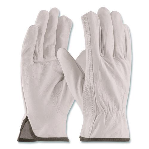 Image of PIP 179952 Top-Grain Pigskin Leather Drivers Gloves, Gunn Cut, Keystone Thumb, Large, Gray, Pair