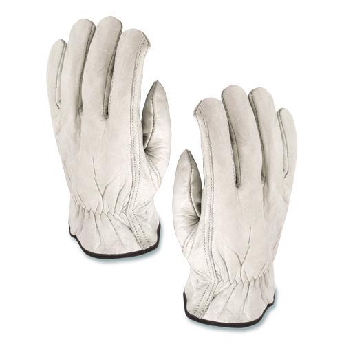 Image of PIP 179952 Top-Grain Pigskin Leather Drivers Gloves, Gunn Cut, Keystone Thumb, Large, Gray, Pair