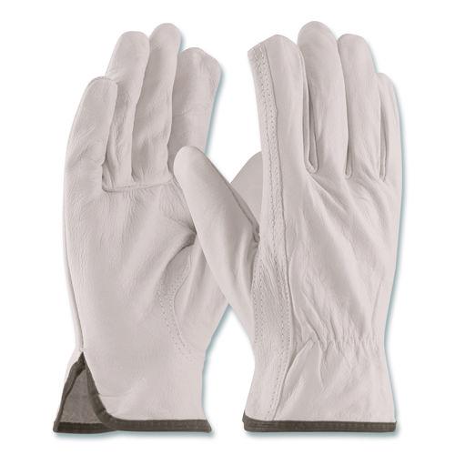 Image of PIP 179953 Top-Grain Pigskin Leather Drivers Gloves, Gunn Cut, Keystone Thumb, Medium, Gray, Pair