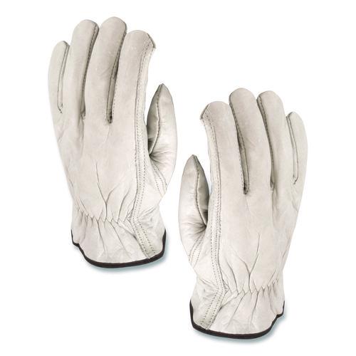 Image of PIP 179953 Top-Grain Pigskin Leather Drivers Gloves, Gunn Cut, Keystone Thumb, Medium, Gray, Pair