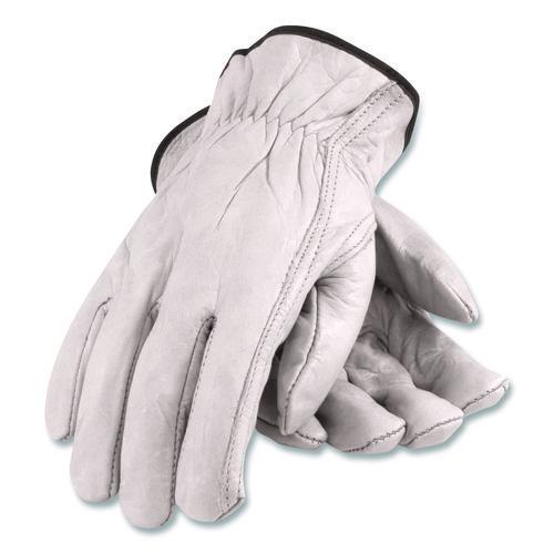 Image of PIP 179953 Top-Grain Pigskin Leather Drivers Gloves, Gunn Cut, Keystone Thumb, Medium, Gray, Pair