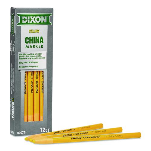 Image of DixonÂ® China Marker, Yellow, 12/Pack