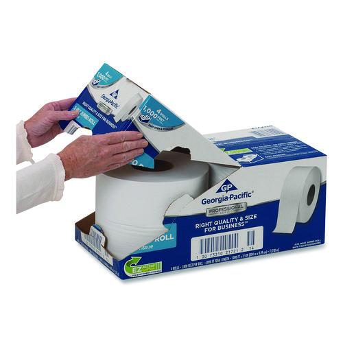 Image of Georgia Pacific® Professional 2172114 White Jumbo Bathroom Tissue, Septic Safe, 2-Ply, 3.5" x 1,000 ft, 4 Rolls/Carton