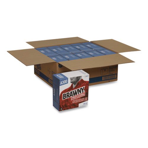 Image of Brawny® Professional 29518 Airlaid Medium Duty Wipers, Cloth, 1-Ply, 9.2 x 12.4, Unscented, White, 128/Box, 10 Boxes/Carton