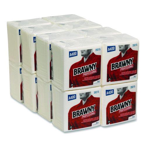 Image of Brawny® Professional 29215 All Purpose Wipers, 13 x 13, White, 50/Pack, 16/Carton
