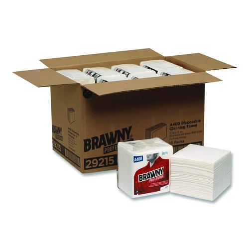 Image of Brawny® Professional 29215 All Purpose Wipers, 13 x 13, White, 50/Pack, 16/Carton