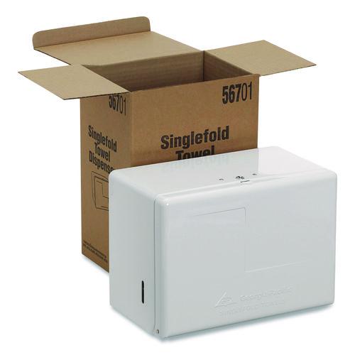 Image of Georgia Pacific® Professional 56701 Space Saver Singlefold Towel Dispenser, Steel, 11.63 X 6.63 X 8.13, White