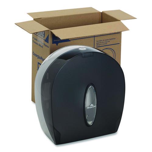 Image of Georgia Pacific® Professional 59009 Jumbo Jr. Bathroom Tissue Dispenser, Single Roll, 10.6 x 5.4 x 11.3, Translucent Smoke
