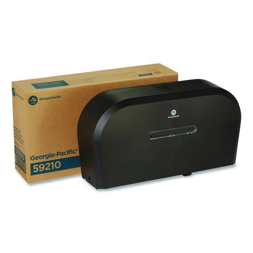 Image of Georgia Pacific® Professional 59210 Jumbo Jr. Bathroom Tissue Dispenser, Double Roll, 22.1 x 4.8 x 12.1, Black