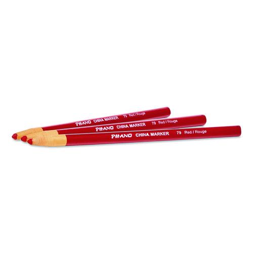 Image of Dixon® 000790002 China Marker, 0.37" x 7", Red, 12/Pack