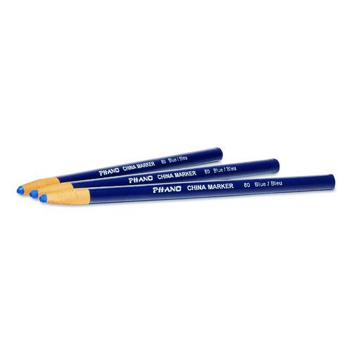 Image of Dixon® 000800002 China Marker, 0.37" x 7", Blue, 12/Pack