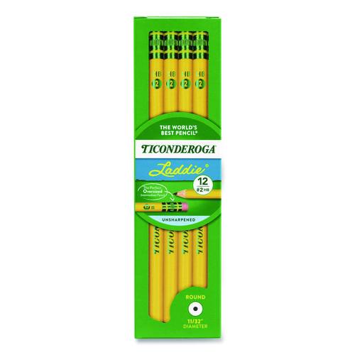 Image of Dixon® 133040002 Ticonderoga Laddie Woodcase Pencil with Microban, HB (#2), Black Lead, Yellow Barrel, 12/Pack