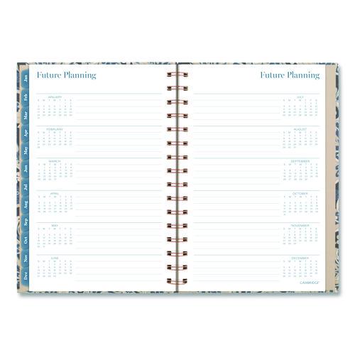 Image of Cambridge® 1763200 Elizabeth Weekly/Monthly Planner, 8.5 x 5.5, Floral Artwork, Blue Cover, 12-Month (Jan-Dec): 2026
