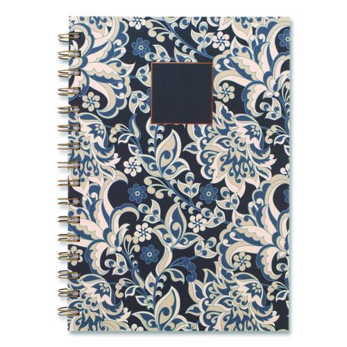 Image of Cambridge® 1763200 Elizabeth Weekly/Monthly Planner, 8.5 x 5.5, Floral Artwork, Blue Cover, 12-Month (Jan-Dec): 2026