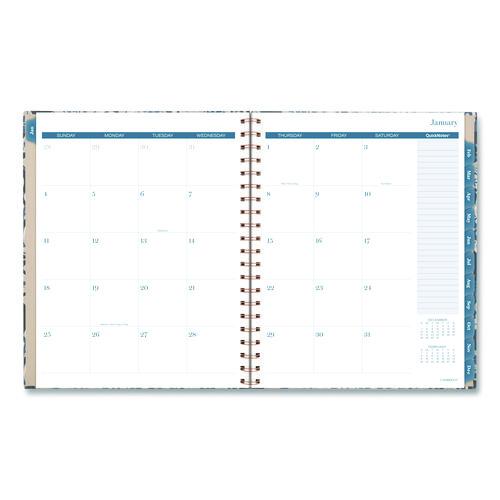 Image of Cambridge® 1763905 Elizabeth Weekly/Monthly Planner, 11 x 8.5, Floral Artwork, Blue Cover, 12-Month  (Jan-Dec): 2026