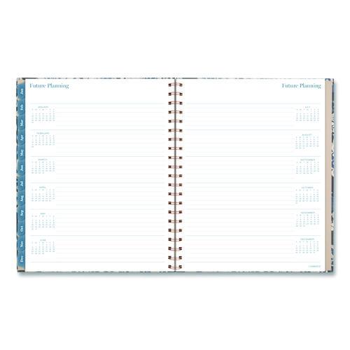 Image of Cambridge® 1763905 Elizabeth Weekly/Monthly Planner, 11 x 8.5, Floral Artwork, Blue Cover, 12-Month  (Jan-Dec): 2026
