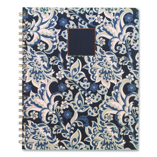 Image of Cambridge® 1763905 Elizabeth Weekly/Monthly Planner, 11 x 8.5, Floral Artwork, Blue Cover, 12-Month  (Jan-Dec): 2026