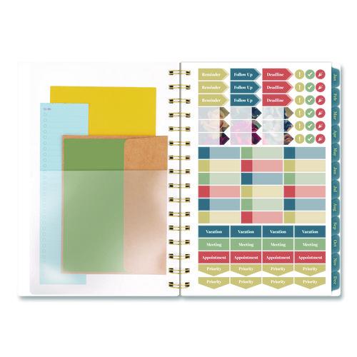Image of Cambridge® 1768200 Midnight Garden Weekly/Monthly Planner, 8.5 x 5.5, Floral Artwork, Black/Pink/Green Cover, 12-Month (Jan-Dec): 2026