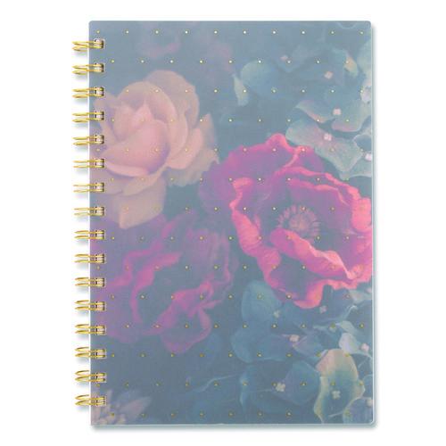 Image of Cambridge® 1768200 Midnight Garden Weekly/Monthly Planner, 8.5 x 5.5, Floral Artwork, Black/Pink/Green Cover, 12-Month (Jan-Dec): 2026