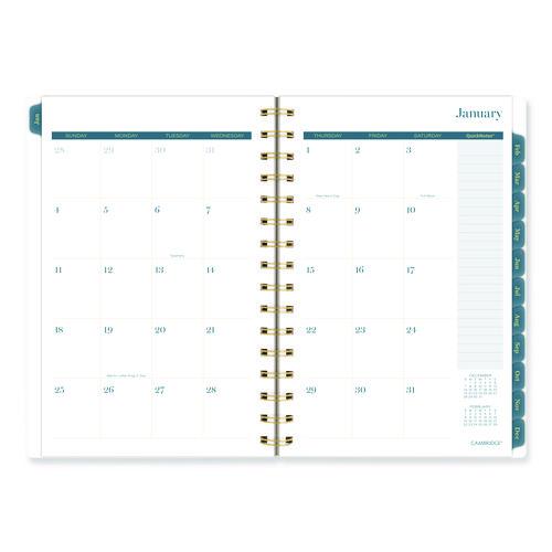 Image of Cambridge® 1768200 Midnight Garden Weekly/Monthly Planner, 8.5 x 5.5, Floral Artwork, Black/Pink/Green Cover, 12-Month (Jan-Dec): 2026