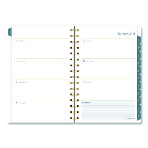 Image of Cambridge® 1768200 Midnight Garden Weekly/Monthly Planner, 8.5 x 5.5, Floral Artwork, Black/Pink/Green Cover, 12-Month (Jan-Dec): 2026