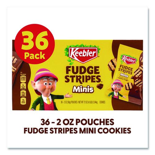 Image of Keebler® 027800262728 Mini Cookies, Fudge Stripes, 2 oz Pouch, 36/Box