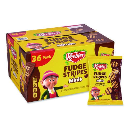 Image of Keebler® 027800262728 Mini Cookies, Fudge Stripes, 2 oz Pouch, 36/Box