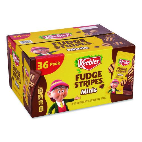 Image of Keebler® 027800262728 Mini Cookies, Fudge Stripes, 2 oz Pouch, 36/Box