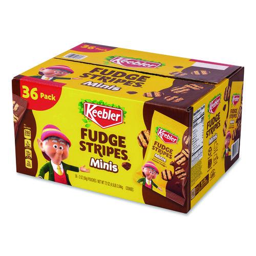 Image of Keebler® 027800262728 Mini Cookies, Fudge Stripes, 2 oz Pouch, 36/Box