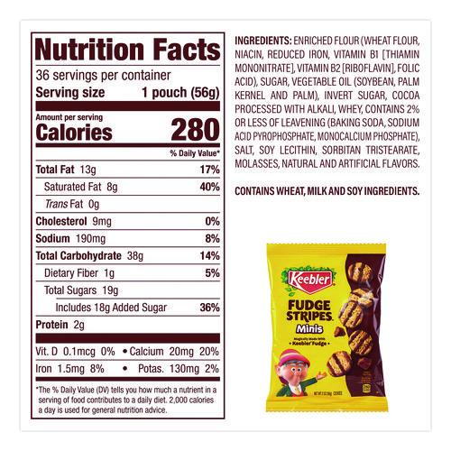 Image of Keebler® 027800262728 Mini Cookies, Fudge Stripes, 2 oz Pouch, 36/Box